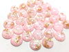 CA778 - 10 pcs Resin Round Embellishment Circle Cabochons Metal Foil Pink, White, Gold - 10mm - Multi-Color Glitter