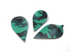 P2098 - 10 pcs. Camouflage Faux Leather Dangle Charms Pendants - Pinch Leaf - Green - Silver Tone Jump Ring - 62mm (2.5") - Double Sided