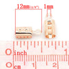 CR008 - 100 pcs. Rose Gold Plated Crimp End Tips Caps with Loop - 12x5mm - Fit 4mm Cords!
