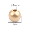 BD681 - 100 pcs Light Gold Wooden Wood Round Spacer Beads - 12mm - Hole Size: 2.6mm - Style A