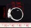 RB021A - 1 pc. Silver Plated ADJUSTABLE Cabochon Setting Bezel RING bases settings - Ring Size 6.25 US - Glue Pad 12mm (0.47 in)
