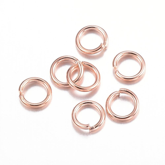 J270 - 50 pcs 304 Stainless Steel Open Jump Rings 4.5mm - 21 Gauge (0.7mm Thick) - Rose Gold - High Quality!