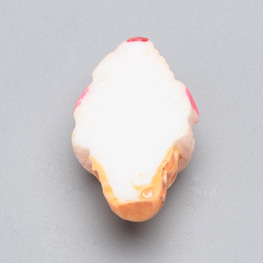 CA602 - 10 pcs Resin Embellishment Cabochons - Food - Ice Cream Cone - Pink - 27mm x 15mm