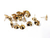 E595 - 10 pcs. (5 pairs) 304 Stainless Steel Earring Cone Posts Studs with Parallel Loop - Golden - For 12mm Pointed Back Rhinestones - Hole: 1mm