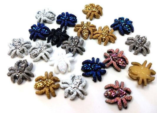 CA669B - 10 pcs Druzy Resin Embellishment Cabochons Assortment - 14mm - Spider