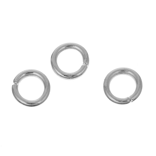 J219A - 100 pcs Silver Plated Open Jump Rings - 5mm - 18 Gauge (1mm Thick)