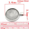 P743 - 10 Antique Silver Tone Pendant Trays Circle Posts Settings Bezels Cabochons - (1") 25mm Glue Pad Setting (1 inch)