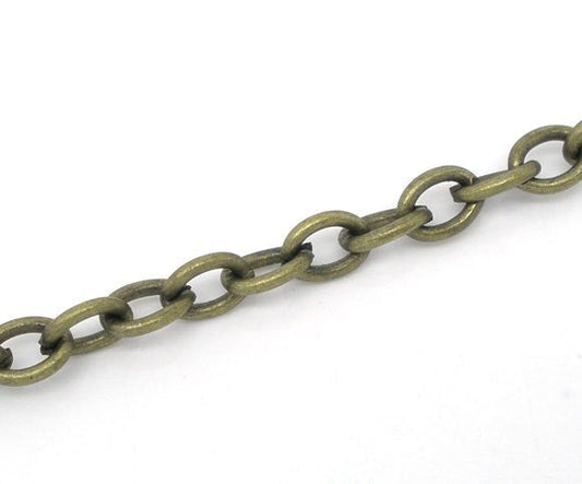 N111 - 5M (16.4 Ft) - Bronze Chain - 5x3.5mm