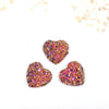 CA180 - 10 pcs Druzy Resin Embellishment Cabochons Multicolor Magenta - 13mm x 12mm - Heart