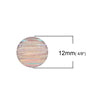 CA194 - 10 pcs Resin Embellishment Druzy Cabochons Coral Multicolor - Stripes - 12mm
