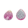 CA571 - 10 pcs Resin Embellishment Cabochons Bicolor Glitter - Pink and Yellow - 14x10mm - Teardrop - 14mm x 10mm