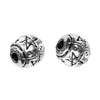 BD481 - 100 pcs. Antique Silver Metal Tibetan Carved Pentagram Star Round Pot Spacer Beads- 6mm