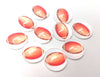 CA682 - 10 pcs Circle American Football Ball Sports Glass Round Dome Seals Tiles Cabochons - 12mm - White