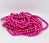 BD061 - 6mm Pink Glass Pearl Imitation Round Beads - 32 inch strand