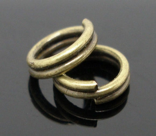 J217A - 100 pcs Bronze Tone Split Open Jump Rings - 5mm - 16 Gauge