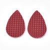 P1174 - 10 pcs. Assortment of Woven Faux Leather Dangle Charms Pendants - Teardrop - 37mm (1.46") - Great for Earrings and Dangles! Double Sided