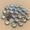 CA970 - 10 pcs Resin Embellishment Cabochons - Clear Multicolor Iridescent - 10mm - Round - Bubble Style