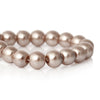 BD070 - 6mm Light Brown Cappuccino Glass Pearl Imitation Round Beads - 32 inch strand