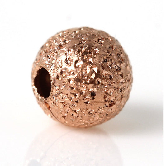 BD790 - 4mm - 100 pcs. Rose Gold Plated Stardust Ball Spacer Beads