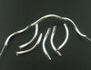 BD424A - 200 pcs. Silver Plated Noodle Tube Long Thin Smooth Twisted Curved Beads - 26mm x 2mm (1" x 1/8") - Made of Copper! High Quality! Hole:1.5mm