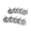 P104 - 4 pcs. Antique Silver LARGE Letter "R" Alphabet Letter Charm Pendant - 23mm x 20mm - Stamped Design