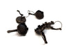 E387 - 10 pcs. Antique Bronze Earring Clips Settings Lever Back Bezels Cabochons - 15mm Glue Pad Setting
