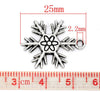 P561 - 30 pcs. Antique Silver Snowflakes Charms Pendants - 25x19mm (1 inch)