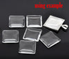 CA765 - 10 pcs. Square Clear Glass Dome Seals Tiles - 25mm (1 in) - THICK