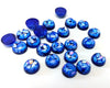 CA774 - 10 pcs. Resin Embellishment Cabochons - Blue - 10mm - Glitter - Multicolor Iridescent - Leaves