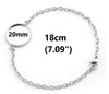 B097 - 3 pcs. 304 Stainless Steel Silver Tone Chain Bracelets - 7.09" (18cm) - 20mm Bezel - Tarnish Resistant!