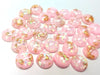 CA778 - 10 pcs Resin Round Embellishment Circle Cabochons Metal Foil Pink, White, Gold - 10mm - Multi-Color Glitter