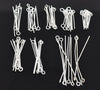 A046 - 800 pcs. Silver Plated Eye Head Pins - 16mm to 50mm - Assortment Mix - 21 Gauge