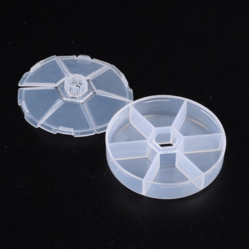 BD616 - Plastic Hexagon Storage Box with 6 Spaces for Beads, Jump Rings, Findings - 3.07 inch