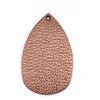 P1034 - 10 pcs. Metallic Brown Faux Leather Dangle Charms Pendants - Plump Teardrop - 58mm (2.3") - Great for Light Earrings! Double-Sided