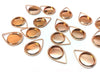 P770 - 10 pcs. Dark Rose Gold Pendant Circle Posts Settings Bezels Tray Cabochons - 12mm Glue Pad Setting (Cameo Setting Diameter) - Teardrop