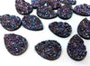CA656 - 10 pcs Drusy Druzy Resin Embellishment Teardrop Cabochons - Magenta - 25x18mm - 25mm x 18mm - 18x25mm - Tear Drop - Thick: 4.5mm