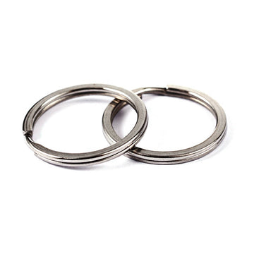 J112 - 10 pcs. 304 Stainless Steel Split Rings Key Rings - 25mm (1 inch) - Hypoallergenic! Tarnish Resistant! - 2mm Thick