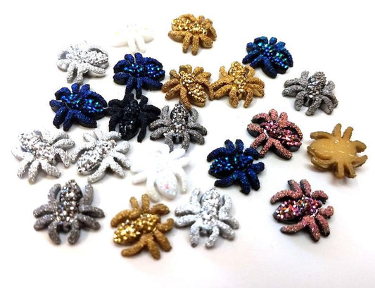 CA669 - 10 pcs Druzy Resin Embellishment Cabochons Assortment - 14mm - Spider