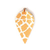 P234 - 10 pcs. Giraffe Faux Leather Dangle Charms Pendants - Pinch Leaf - White Yellow - Silver Tone Jump Ring - 62mm (2.5") - Double Sided