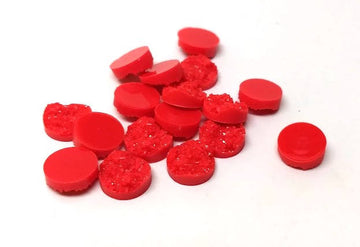 CA142 - 10 pcs Druzy Resin Embellishment Cabochons Red - 12mm