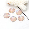 CA194 - 10 pcs Resin Embellishment Druzy Cabochons Coral Multicolor - Stripes - 12mm