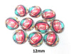 CA683 - 10 pcs Circle American Football Ball Sports Glass Round Dome Seals Tiles Cabochons - 12mm - Multicolor