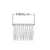 H059 - 10 pcs. - Silver Plated Comb Hair Clips - 58mm x 37mm (2.3" x 1.46") - 11 Teeth - Great Quality!