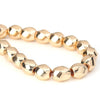 BD482 - 48 pcs. - 8mm Golden Hematite Faceted Round Beads - 15 6/8 inch strand (40cm) - 0.9mm Hole Size - Grade A