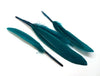 P376 - 10 pcs Peacock Teal Dangle Charms Pendants - Feather - 100mm (3.93") to 150mm (5.9") - Great for Light Earrings or Dangles! Just add crimps