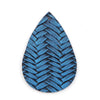 P1067 - 10 pcs. Blue Faux Leather Dangle Charms Pendants - Teardrop Braided Weave - 56mm (2.2") - Great for Light Earrings or Dangles! Double-Sided