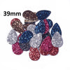 P1175 - 10 pcs. Assortment of Glitter Faux Leather Dangle Charms Pendants - Teardrop - 39mm (1.53") - Great for Earrings and Dangles! Double Sided