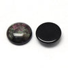 CA711 - 10 pcs Circle Mosaic Foil Resin Round Dome Seals Tiles Cabochons - 25mm (1 in) - Black Pink Green Glitter