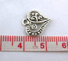 P742 - 100 pcs. Silver Tone Heart Tibetan Carved Filigree Dots Charms Pendants - 13mm x 14mm