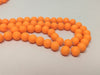 BD213 - 40 Beads - 10mm Orange Rubberized Glass Round Beads - 15.7" strand - Approx 40 beads per strand - Hole Size: 1.3mm